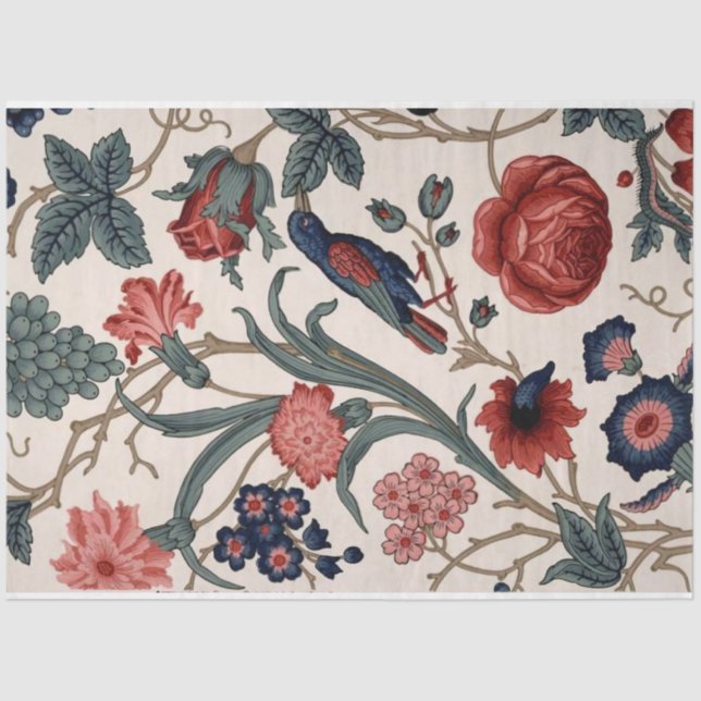 Papel azul para aves e papel de dissociação floral (Frente )