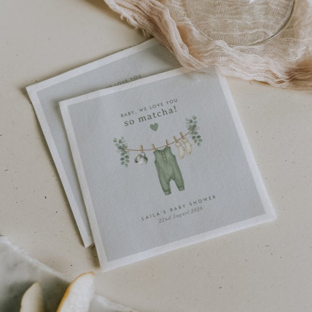 Papel Bebê, Nós te amamos tanto Matcha! Guardanapo de pa (Zazzle Baby, We love you so Matcha! Paper Napkin)