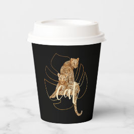 Papel-bebê preto-leopardo