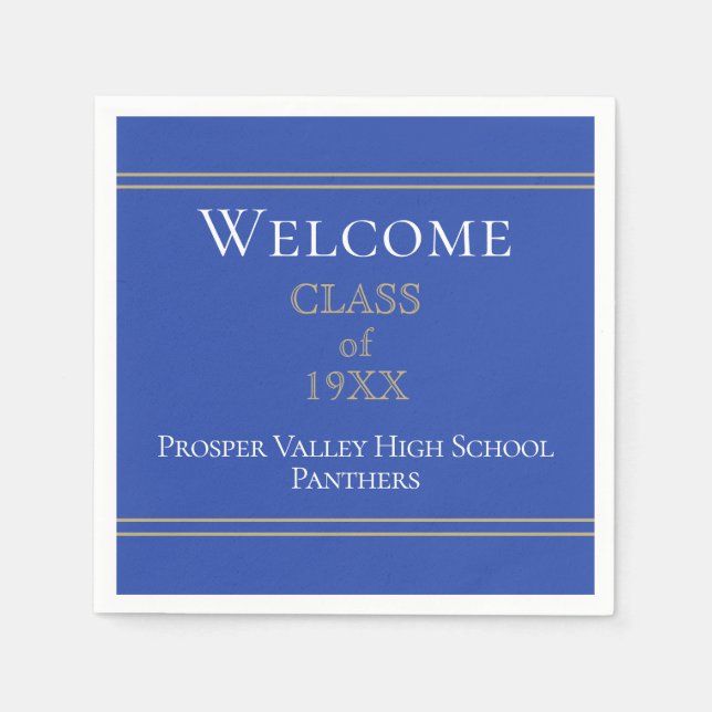 Papel Bem-vindos à festa de reunião de classe guardanapo (Frente)