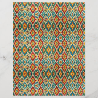Papel Boho Ikat para Scrapbook – Amarelo Mostarda