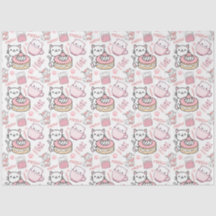 Papel branco, cor-de-rosa e branco, em tecido de g