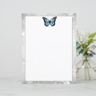 Papel Brilhante de Carta Azul-Borboleta