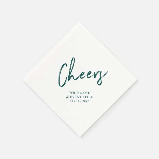 Papel Brindes | Letra de Pincel Verde Guardanapo Persona (Canto)