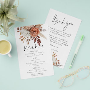 PAPEL   Cardápio de Agradecimento de Casamento Flo