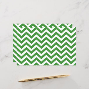 Papel Cartão de Casamento Verde Escuro e Chevron B
