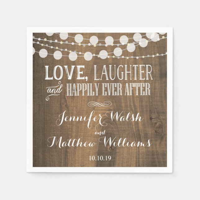 Papel Casamento Rustic Engagment Casamento de guardanapo (Frente)