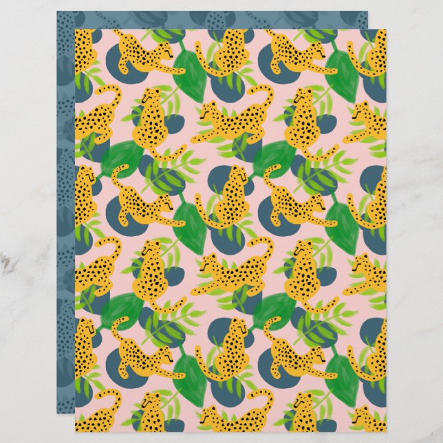 Papel Cheetah Scrapbook (Frente/Verso)