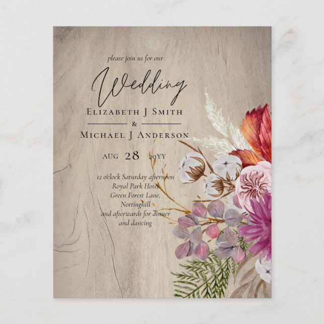 PAPEL Cinnamon Casamento Fall Florals (Frente)