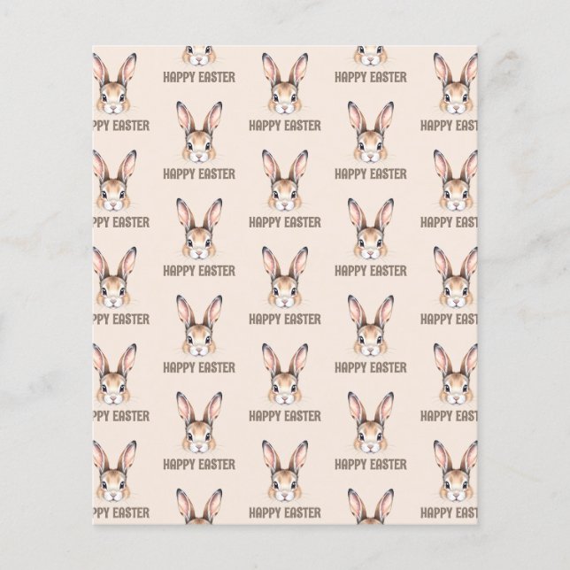 Papel Coelho da Páscoa Cotosa de Cor de Água Moder (Frente)