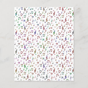 Papel colorido de origami musical