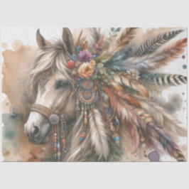 Papel Colorido de Tecido Boho Horse
