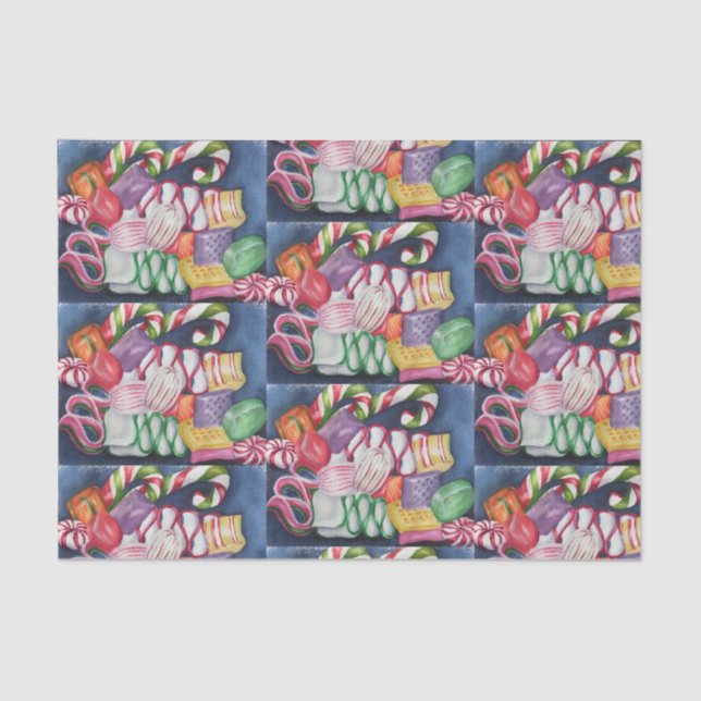 Papel Colorido de Tecido Doces de Natal (Frente )