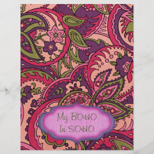 Papel Colorido Paisley Colorido BOHO Bohemian