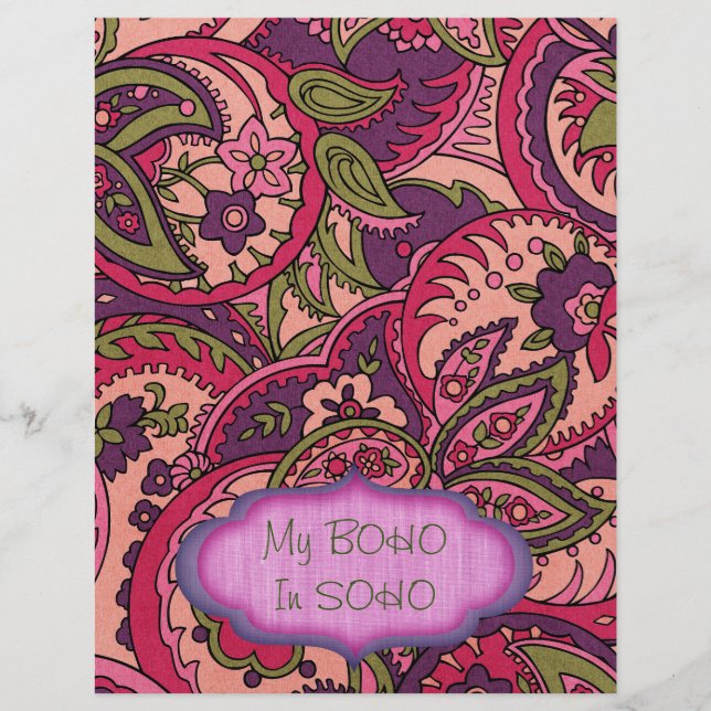 Papel Colorido Paisley Colorido BOHO Bohemian (Frente)