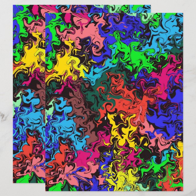 Papel Colorido Twirly/Scrapbooking abstrato (Frente/Verso)