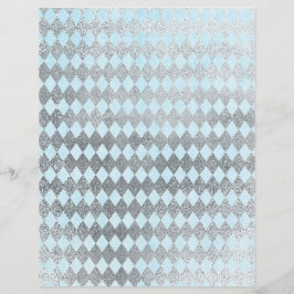 Papel com padrão de diamantes Prata e Azul