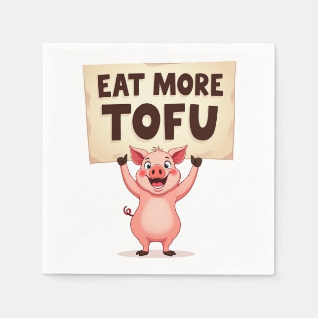 Papel Coma Mais Tofu – Guardanapo de Protesto do Porco (Frente)