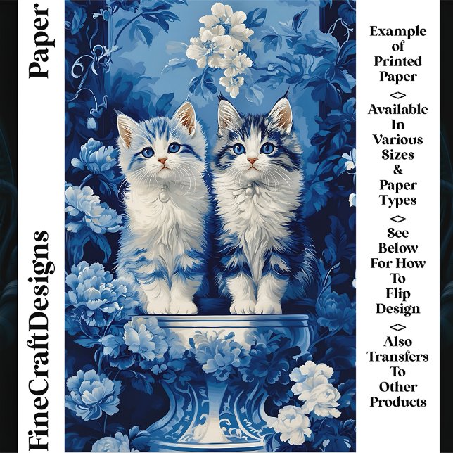 Papel Craft CP7 Gatos Brancos e Azuis Excêntricos  (Criador carregado)