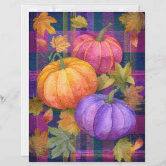 Papel Craft de Abóbora Floral de Outono