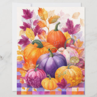 Papel Craft de Abóbora Floral de Outono