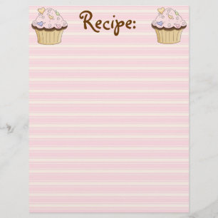 Papel da receita do cupcake