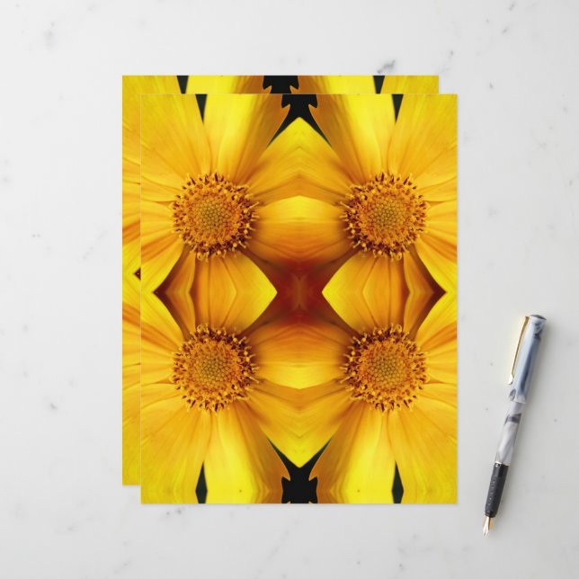 Papel de Abstrato para-carapaça de margarida amare (Frente/Verso In Situ)