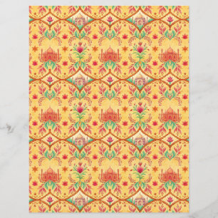 Papel de álamo amarelo do templo indiano
