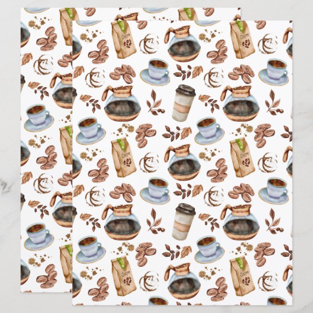 Papel de Álbum de Recortes de Café (Frente/Verso)