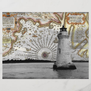 Papel de álbum de recortes de farol náutico