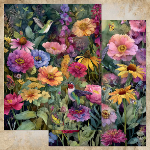 PAPEL DE ALBUM DE RECORTES DE JARDIM DE BEija-FLOR