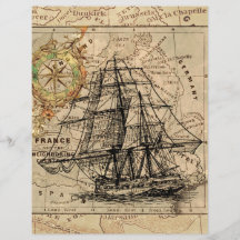 Papel de álbum de recortes de navio vintage antigo