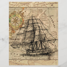 Papel de álbum de recortes de navio vintage antigo