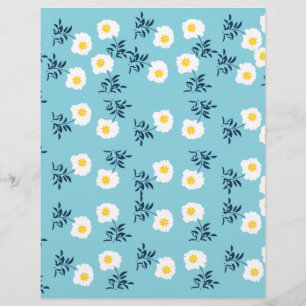 papel de álbum de recortes Flor Branca