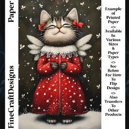 Papel de Artesanato CQ7 - Gatinho branco bonito An