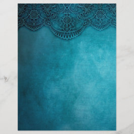 Papel de Artesanato de Scrapbooking Lacy Turquoise