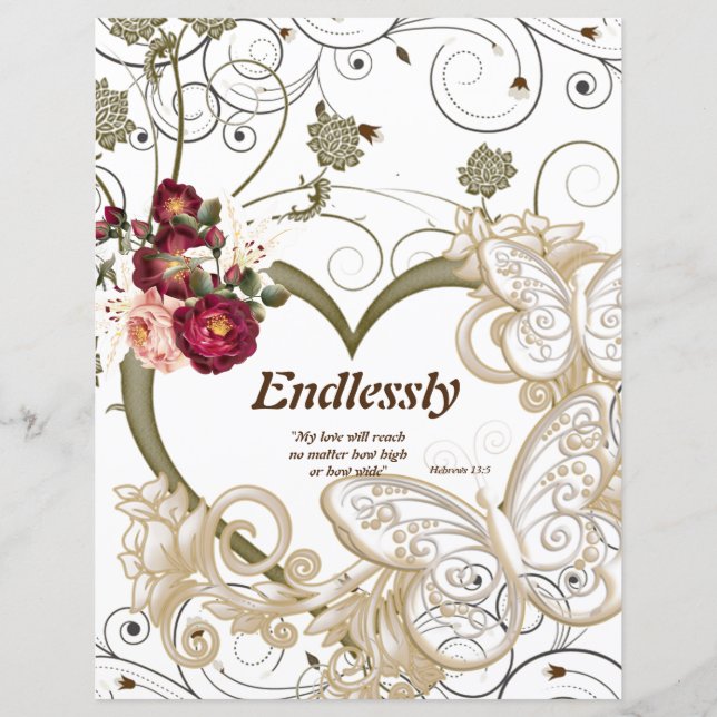 Papel De Borboletas Florais De Poema Sem Fim (Frente)