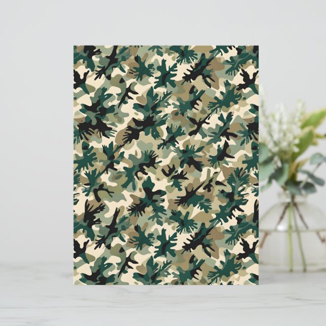 Papel de Camuflagem Clássico Verde e Marrom da Flo (Em pé/Frente)