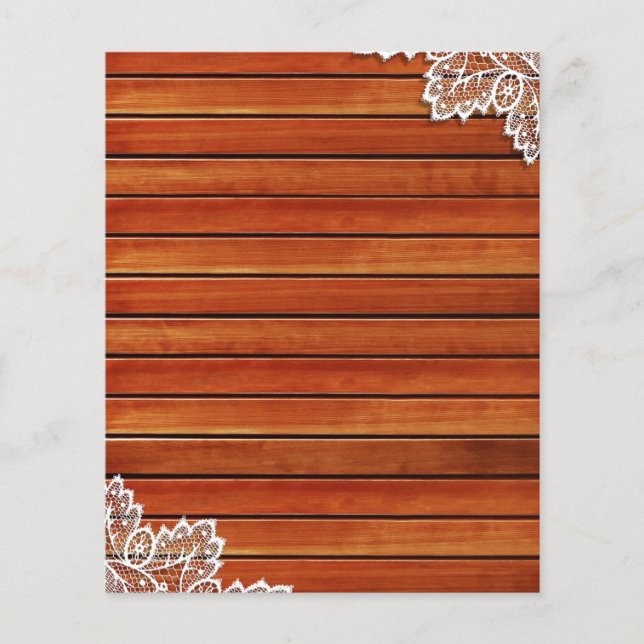 Papel de capa de madeira e de rendas brancas (Frente)