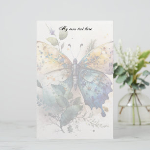 Papel de Carta Borboletas Aquarela Papelaria