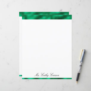 Papel de carta brilhante Elegante Metálico Verde