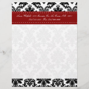 Papel de Carta Broquade de rendas preto Damasco