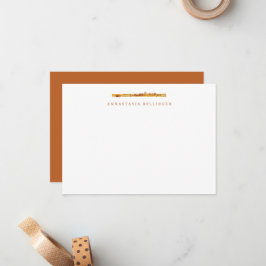 Papel de Carta - Cartões de Nota de Flute Personal