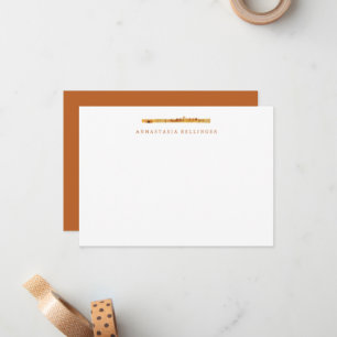 Papel de Carta - Cartões de Nota de Flute Personal