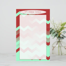 Papel de Carta Chevron Aqua & Maroon
