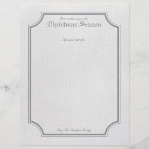 Papel de carta cinzento da letra do feriado/Natal