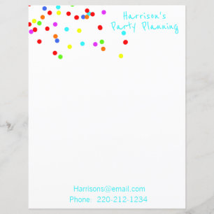 Papel de Carta Colorida Confetti