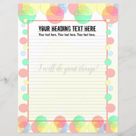 Papel de carta Colorido de Bolhas Vinculadas