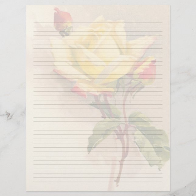 Papel de Carta com Linhagem Floral Vintage (Frente)