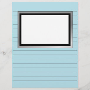 Papel de carta com linhas e caixa da imagem